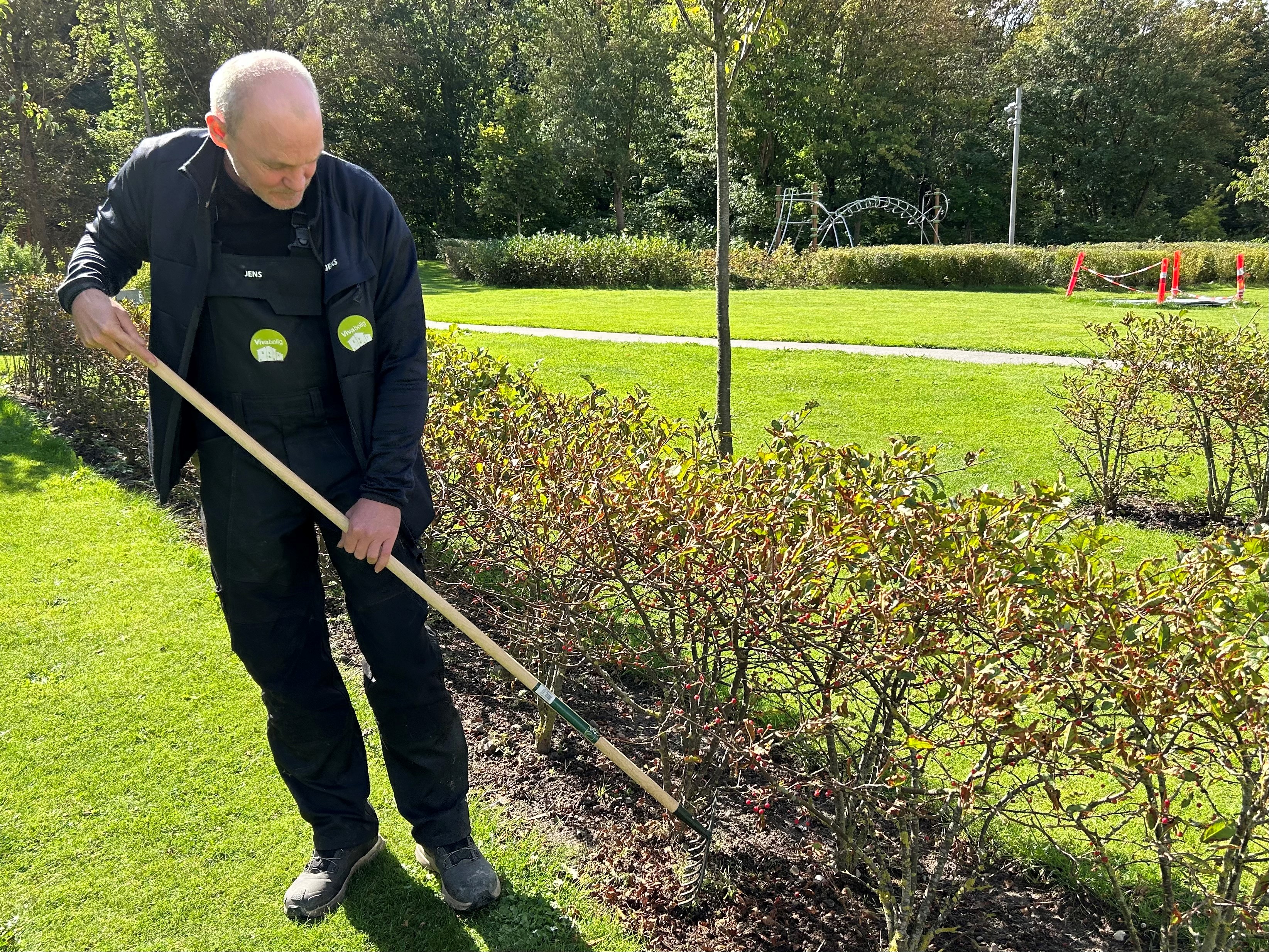 Billede af Jens der ordner et bed.